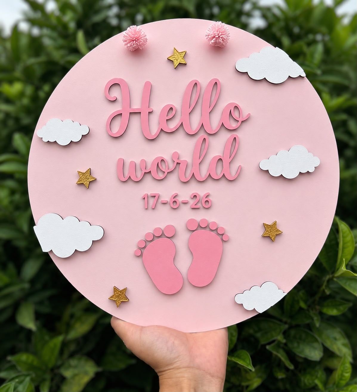 Baby Birth Name Plaque-Hello world Baby Keepsake