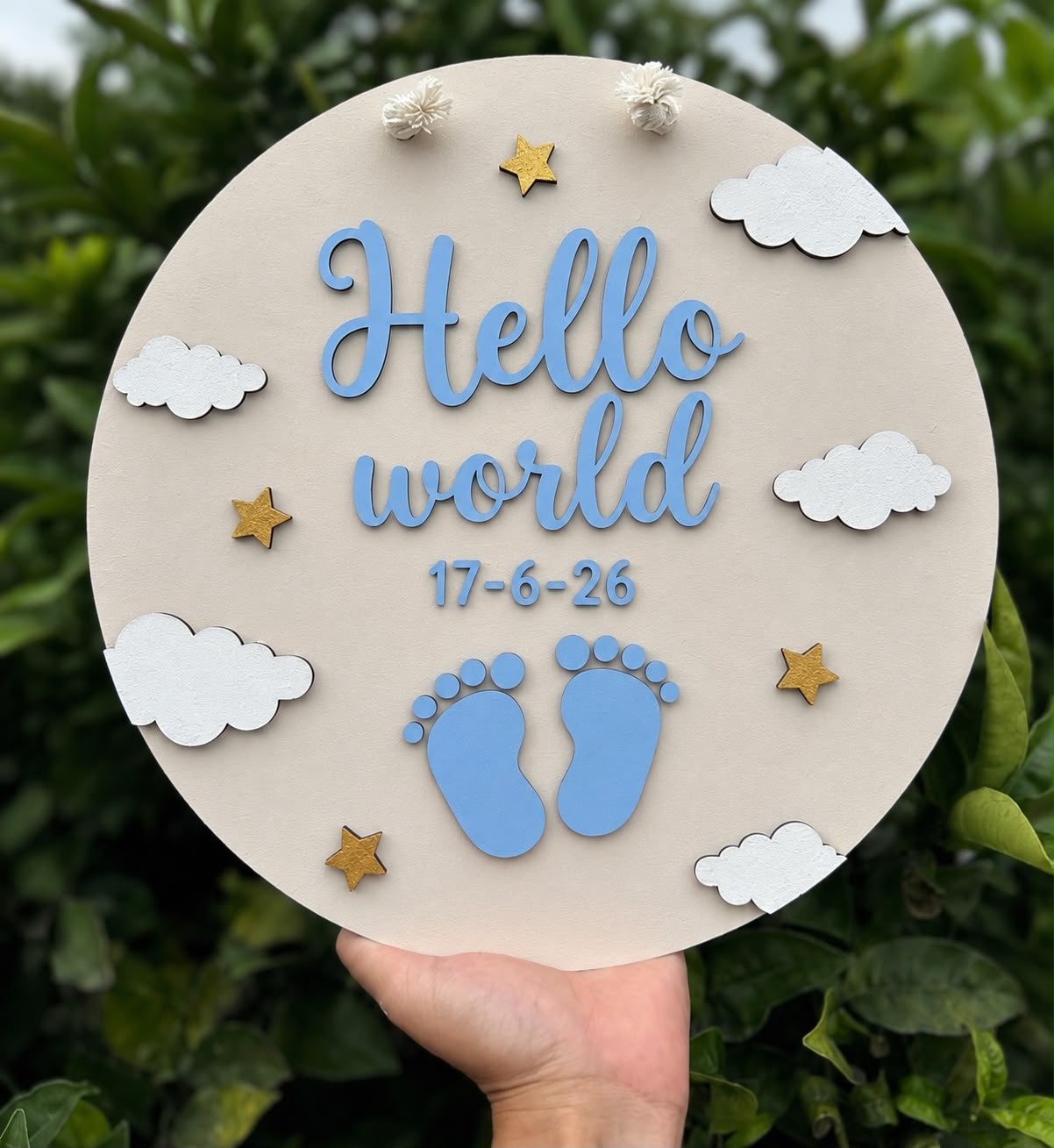 Baby Birth Name Plaque-Hello world Baby Keepsake