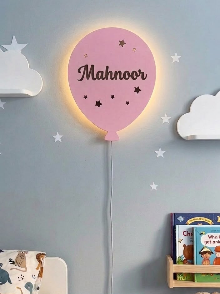 Custom Name Night Light-Kids Room Balloon Lamp
