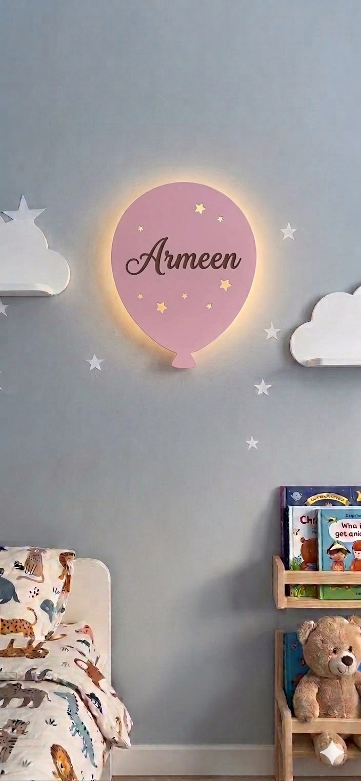 Custom Name Night Light-Kids Room Balloon Lamp