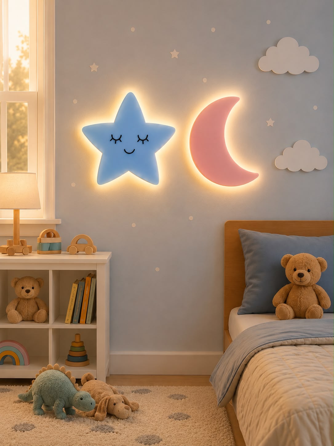 Bundle of 2 Star and moon Led Lamp